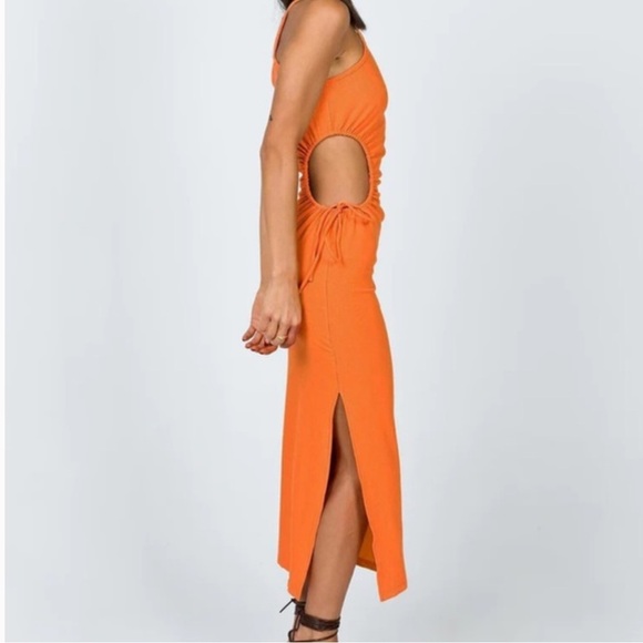Princess Polly Orange Louie Midi Bodycon Dress Size 2 - Picture 3 of 12